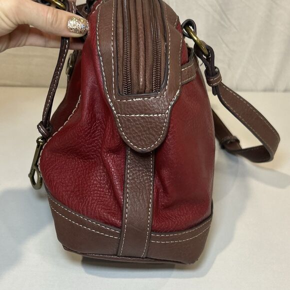 B.O.C. Born Concept Shoulder Bag Purse Red Brown Double Strap USB Charger - Picture 5 of 11